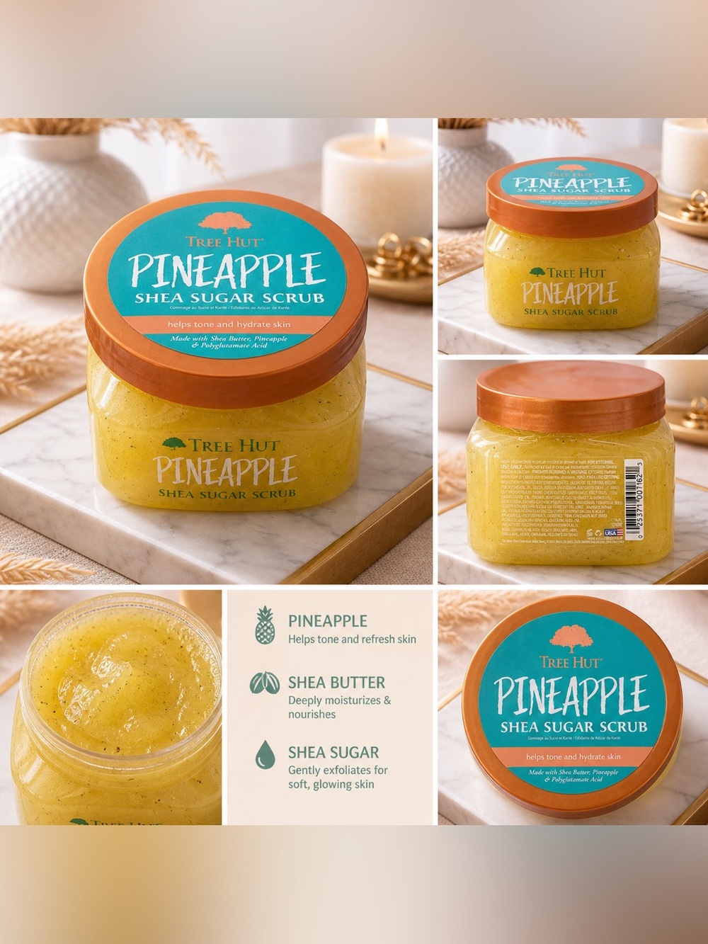 Tree Hut Pineapple Shea Sugar Scrub - Yellow